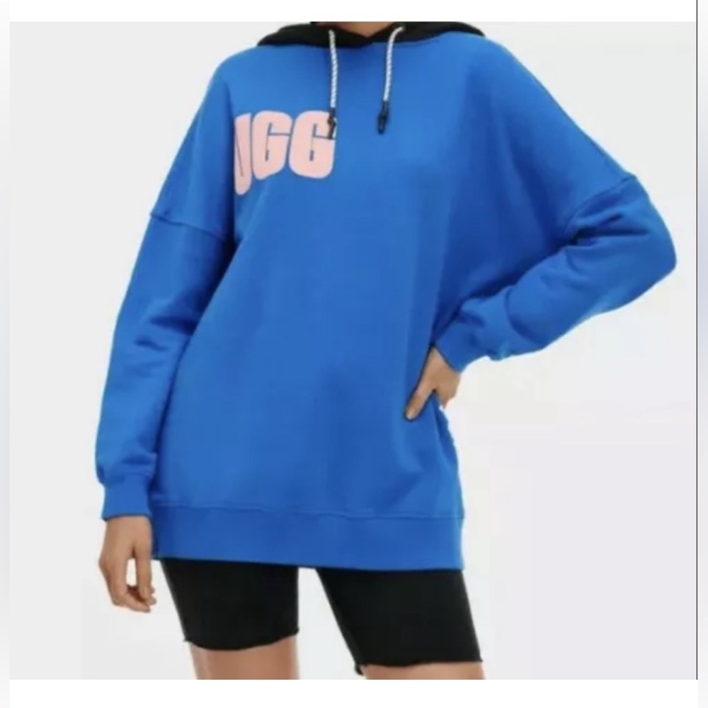 UGG Simone Boyfriend Oversized Hoodie Sweatshirt Blue Sz L NWOT